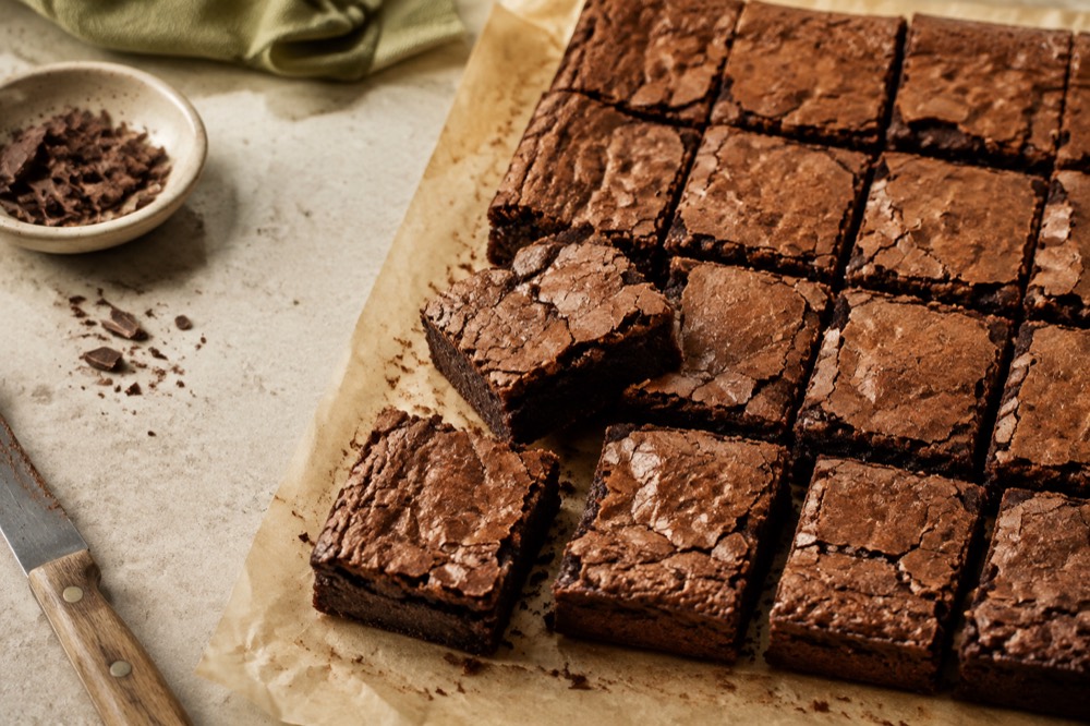 Fudgy brownies med blank top