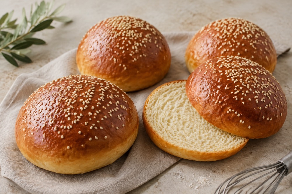 Blanke bløde burgerboller